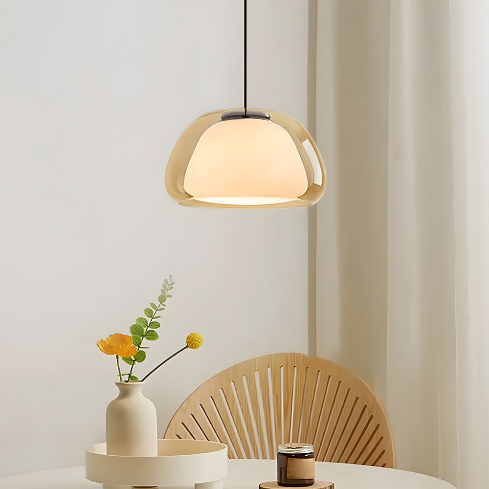 Lampe suspendue verre texture gelée organique E27 salle à manger salon chambre couloir artistique moderne | Restfield